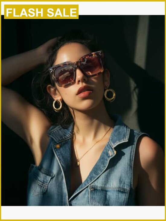 Vintage Square Sunglasses UV400 Protection Non-Polarized Retro Classic main image 4